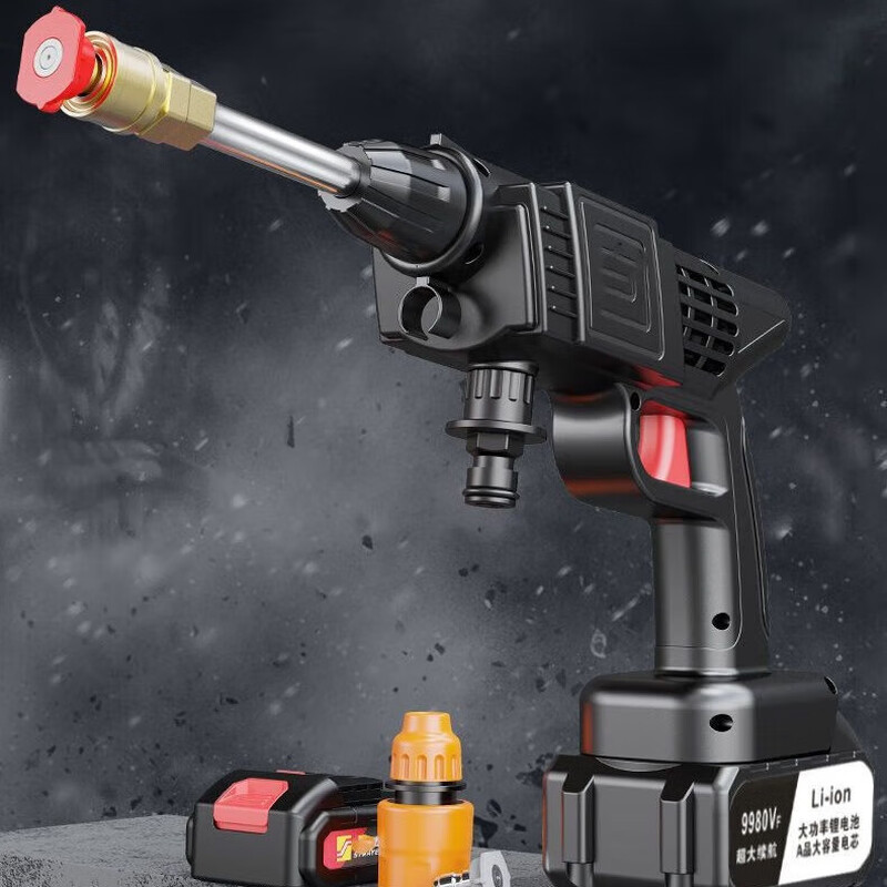 The most popular model on the whole network is Hanboshi high-power long-lasting water spray gun for household scrubbing and high-pressure water gun artifact 220v wireless household cleaning water gun car washing machine car washing water gun 12V 3 sections 1 battery 1 charge + carton + 3 meters water pipe