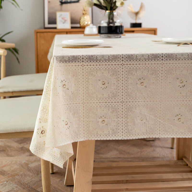 Qinmei tablecloth waterproof, oil-proof and anti-scalding PVC cloth simple tablecloth tablecloth table mat 140*180cm NR09 meters
