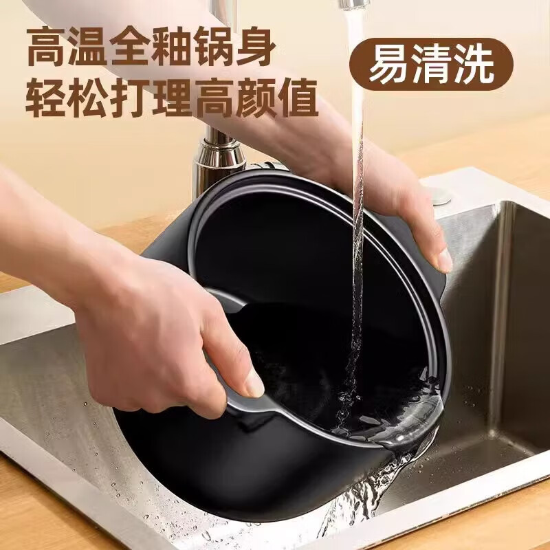 Special casserole for gas stove, household high temperature resistant dry-fired non-cracking soup pot, ceramic clay pot, stew pot 3.1L, suitable for 3-4 people, lithium ore formula 3.1L