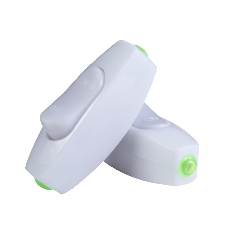 Tianshili white 6A bedside switch boat type wiring power switch cable rocker hand pinch button switch switch (20 pieces)