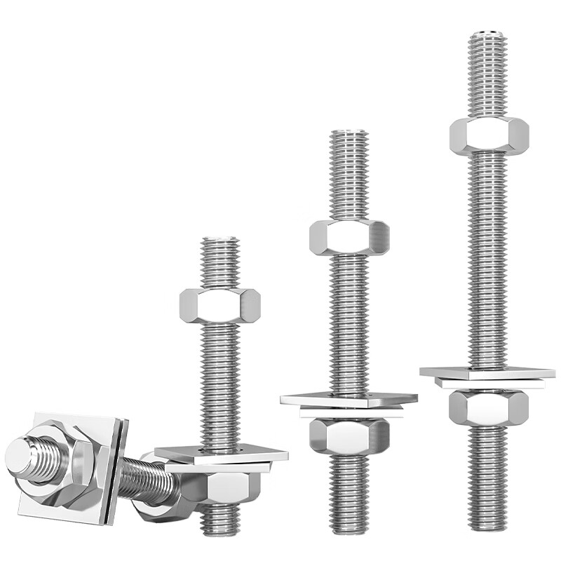 Tianzhuo Hardware 304 stainless steel thread rod screw full thread screw nut set combination stud thread rod through wall screw M3M20 M14*120-1 set
