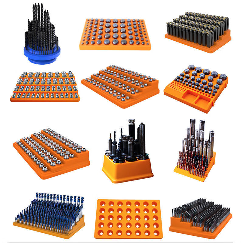 Vinoa CNC machining center tool storage rack machine tool milling cutter tungsten steel drill bit protection box tap storage box storage box 4-16MM step milling cutter box 288 holes PP material milling cutter drill bit storage box##