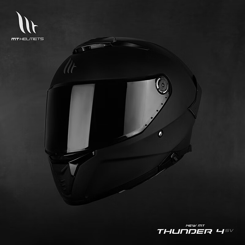MT HELMETS Thor 4 helmet, full-face motorcycle helmet for men and women, winter anti-freeze, warm and anti-fog motorcycle helmet for all seasons, hot selling and cool, matte black (default transparent) 70% choose XL (57-58 head circumference recommended)