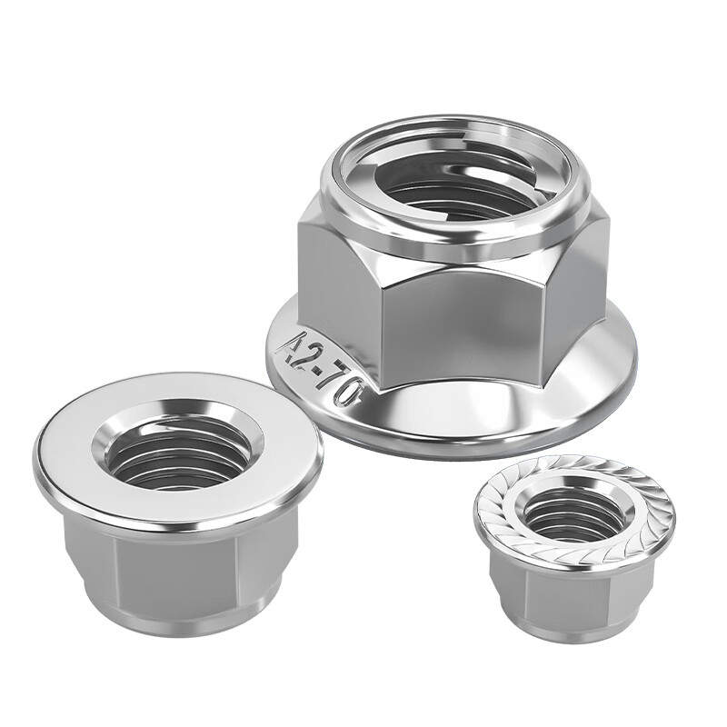 Tianzhuo Hardware 304 stainless steel metal flange anti-loosening nut locking nut self-locking nut M4M5M6M8M10M12mm 304 with teeth M6-2 only