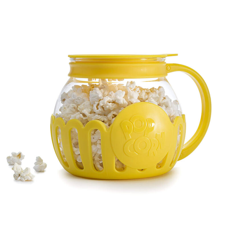 Ecolution Microwave Popcorn Maker 1.4L Oil-Free Glass Cup 3-in-1 Lid