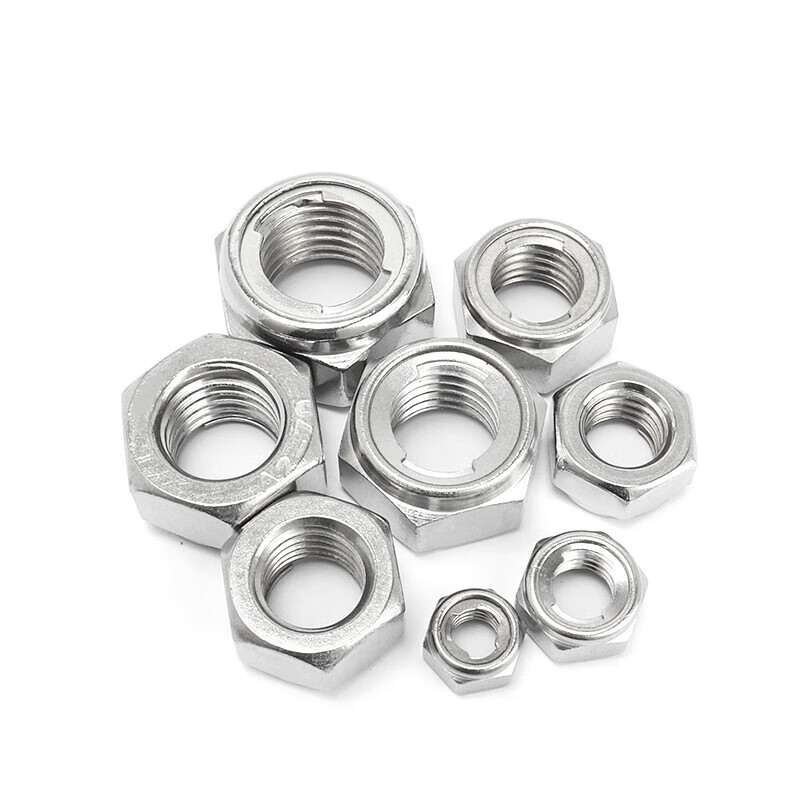 Jinchao 304 stainless steel metal self-locking nut anti-loosening nut M3M4M5M6M8M10 M6 (5 pieces) 316