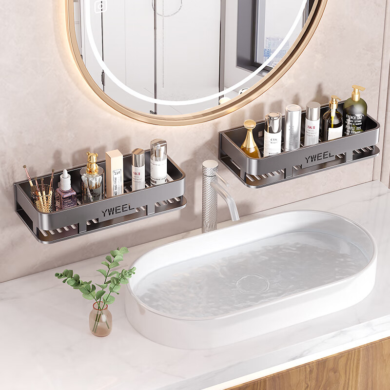 One bathroom bathroom shelf space aluminum punch-free toilet sink kitchen storage wall-mounted bathroom shelf