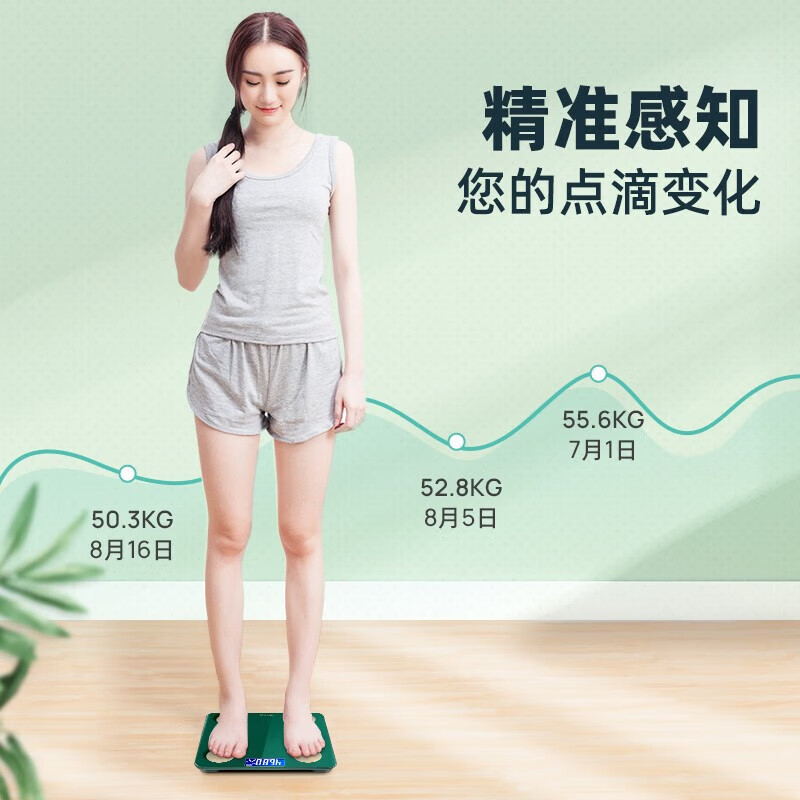 Mumei electronic human body weighing scale, intelligent and accurate electronic scale, health scale, weight scale, body fat scale, special rechargeable fitness model for weight loss, USB rechargeable weight scale (green model does not support Bluetooth)