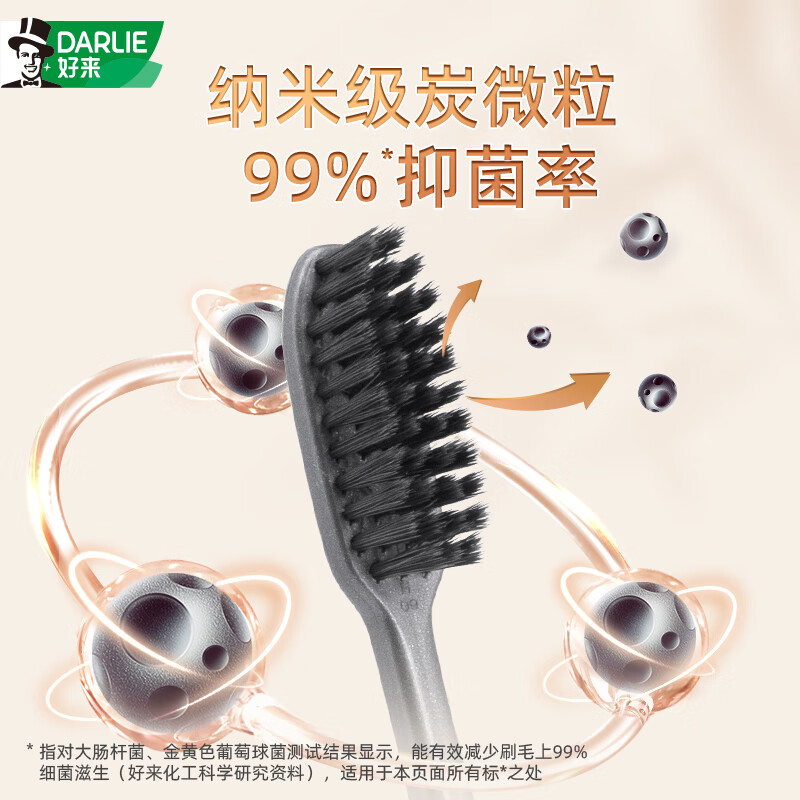 DARLIE Haolai (formerly Black) imported carbon filament soft bristle toothbrush nano carbon deep cleaning 8 pieces portable