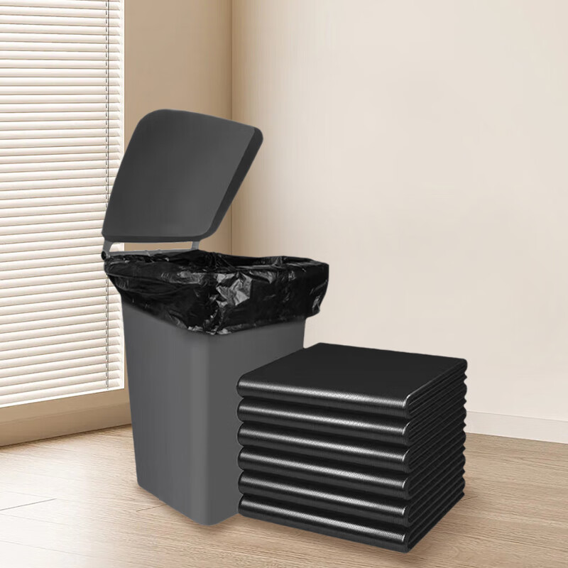 Tubai black garbage bag thickened 40L flat mouth 60*80cm*50 black property garbage bags hotel sanitation large commercial garbage bags