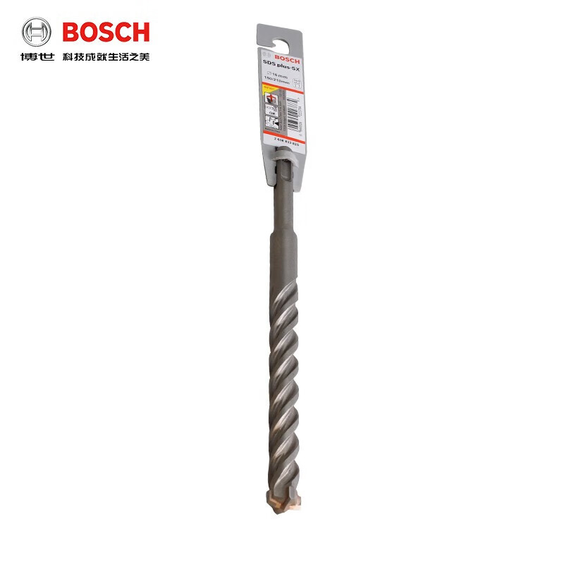 Bosch (BOSCH) electric hammer impact drill bit four pits four blades 5 series round shank two pits cross wall extension extension for concrete drilling 16x250x310mm four blades round shank