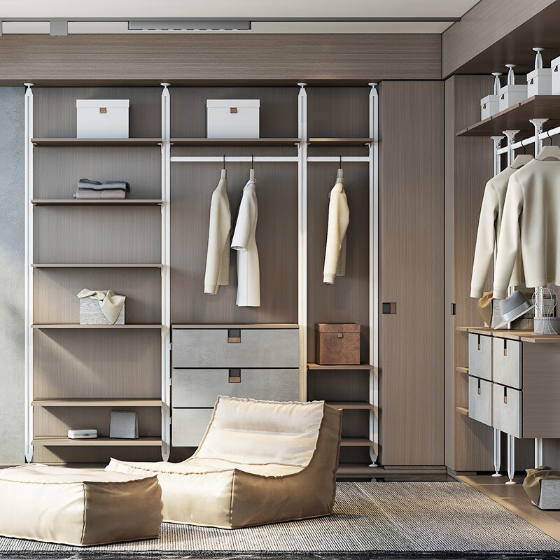 KUKA Whole House Customized Environmentally Friendly Panels Bedroom Overall Wardrobe Cloakroom Large Wardrobe Living Room Entrance Cabinet Study Cabinet 59800/set (Consult customer service to place an order)