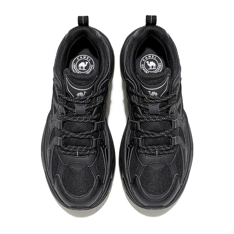 CAMEL Men's Shoes Thick Sole Increased Cushioning Daddy Casual Sports Shoes K15CX4L4018 Black/Castle Gray 41