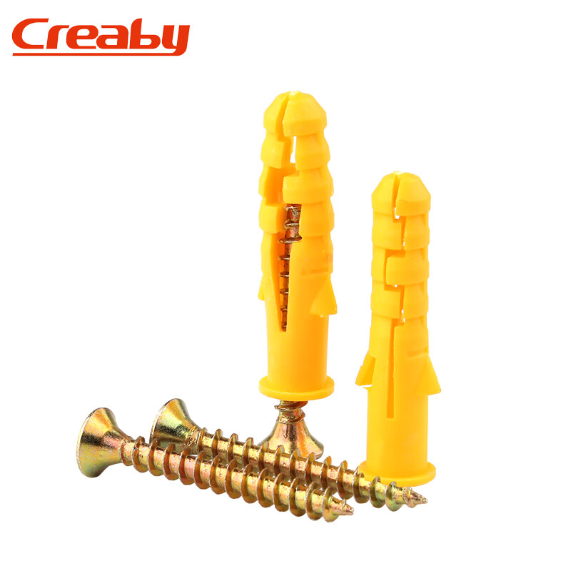 Creaby small yellow croaker plastic expansion tube expansion screw rubber plug bolt expansion plug 6mm 8mm 10mm self-tapping screw set M6*40 40 sets with carbon steel self-tapping