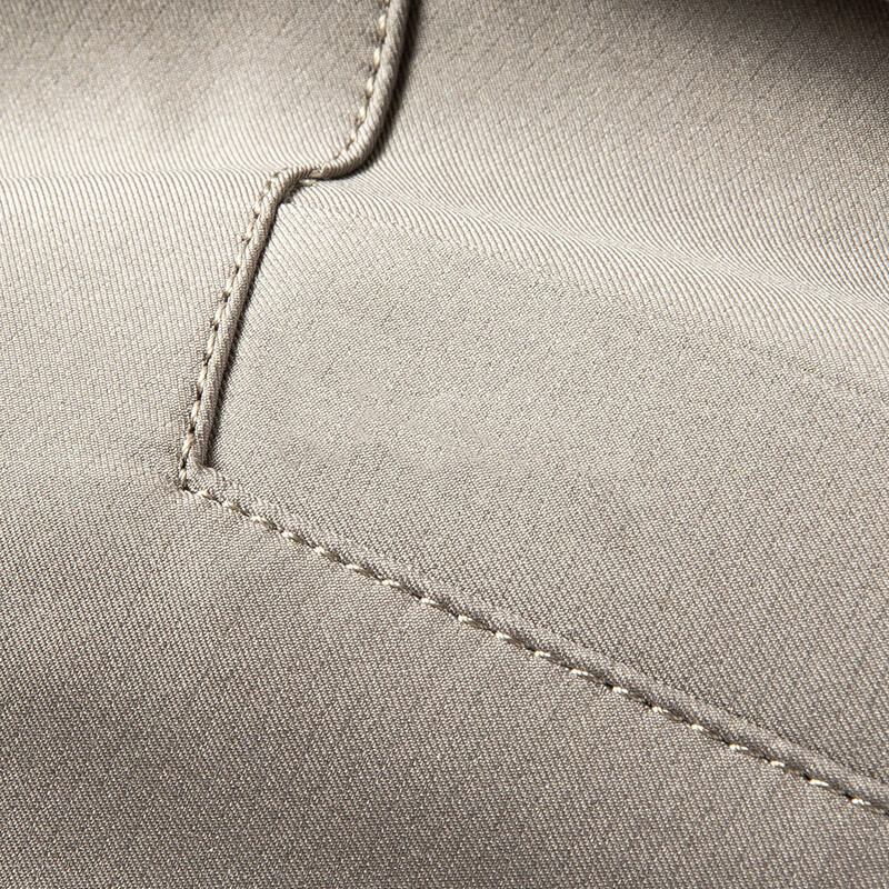 MONTAGUT Mulberry Silk Men's Breathable Jacket Casual Lapel Inner Plaid Solid Color Men's Jacket JC Khaki XL