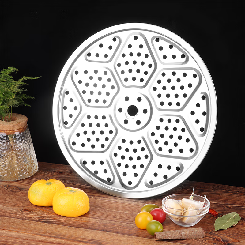 Baijie 304 stainless steel steaming rack, steaming sheet, steaming tray, steaming grid, wok, steaming plate, grate, water-proof steamer rack, steaming vegetable steaming curtain 29cm