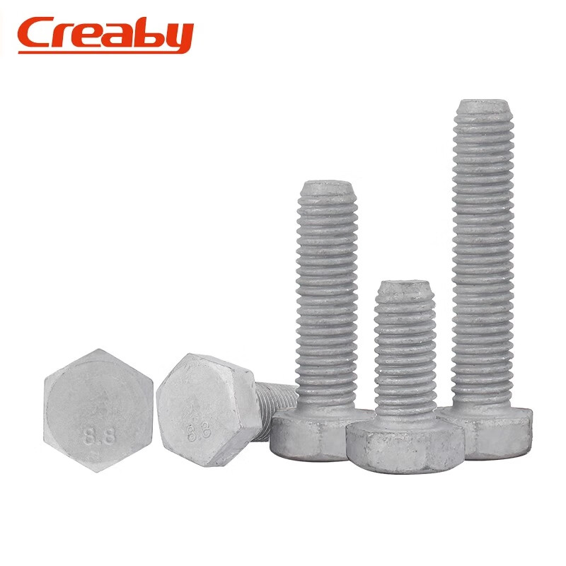 Creaby hot-dip galvanized screws 8.8 grade hot-dip galvanized external hexagonal screws iron tower power screw photovoltaic screws M16*65 (2 pieces)