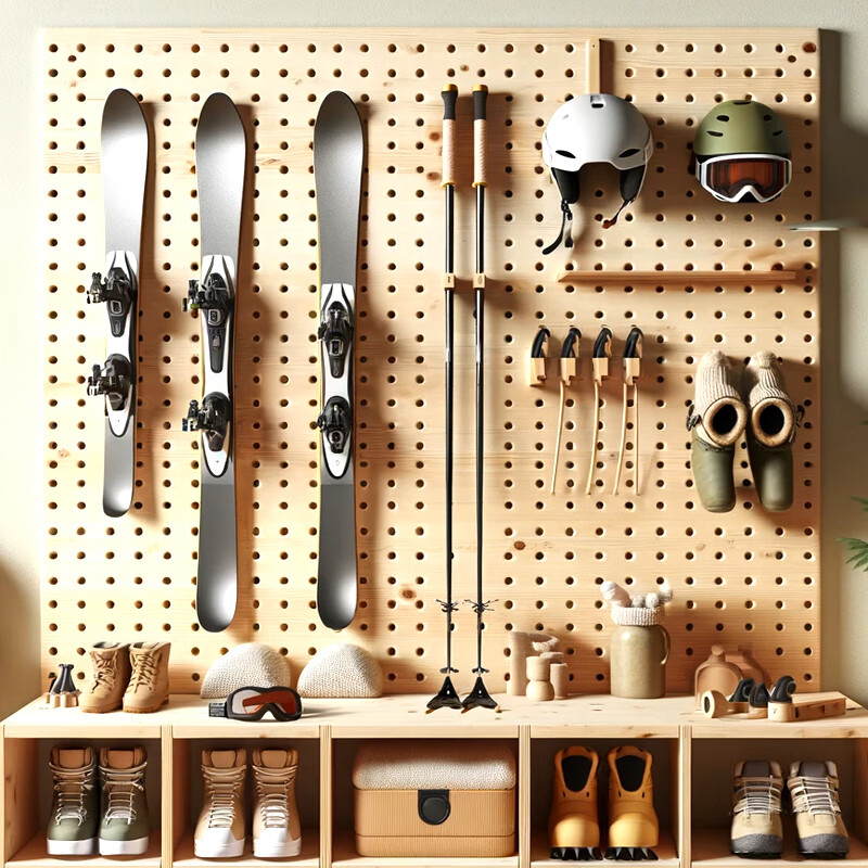 Ski accessory storage ski hole board Ski equipment wall ski hole board Ski goggles A0062#