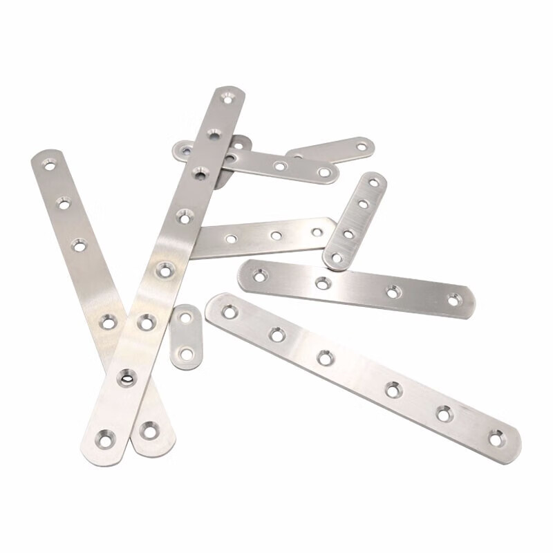 Jingluo KCAA-585 thickened stainless steel corner code one-word connection piece furniture fastening connection corner code flat corner code with screws 2 holes 36*16mm*1.8mm 20 pcs