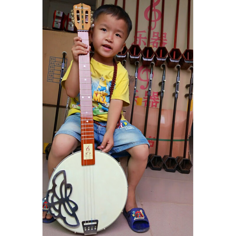 Shisheng mahogany fingerboard, sheepskin, cowhide Qinqin, ethnic plucked instrument, four-string edge-assisted butterfly piano