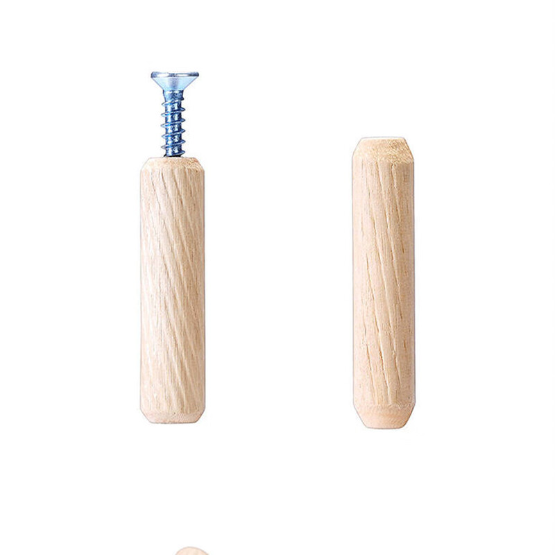 Manqiju national standard round wood tenon/wood bolt/wood stick/wood plug/wood chips/wood figure/wood pin/wood wedge/wood tip furniture connector 6mm*40mm (100 pieces)