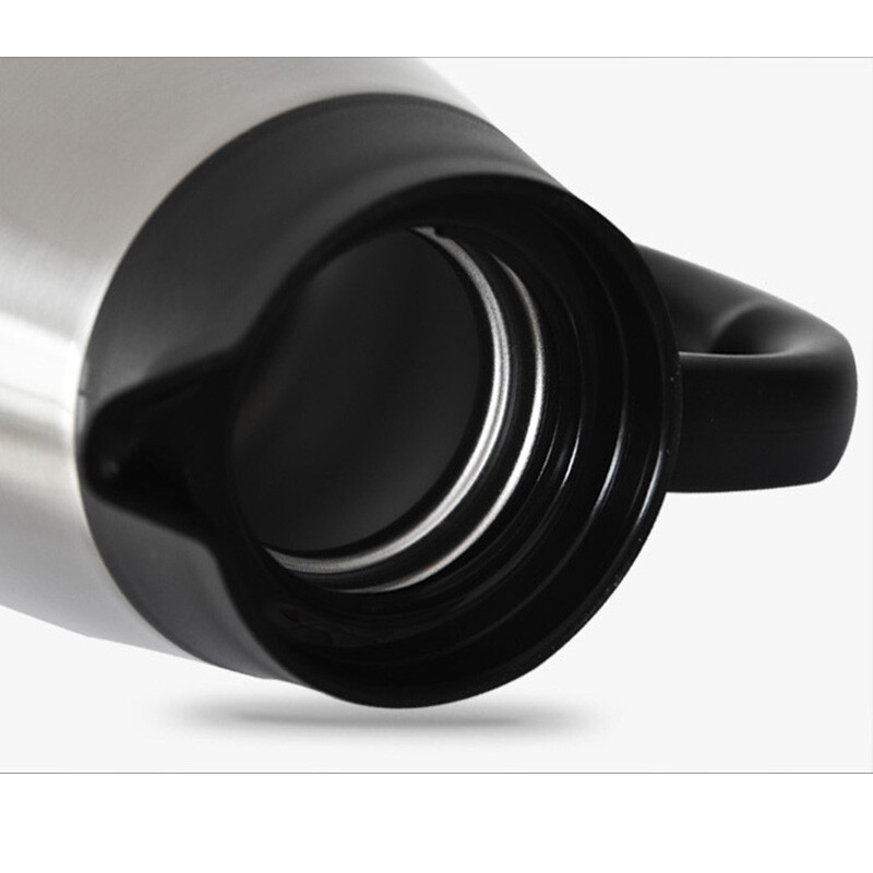 Luyou car kettle electric heating cup 1200ML large capacity 12V24V optional 304 stainless steel electric heating kettle hot water 24V stainless steel + pot holder 1.2L