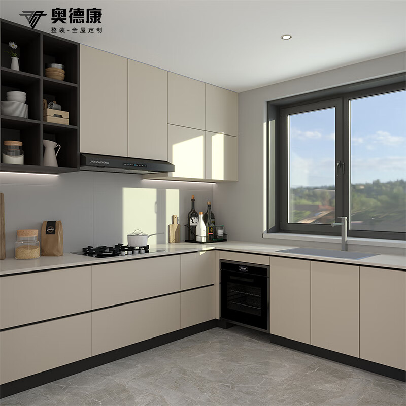 Huili's integrated kitchen cabinet furniture custom-made public housing kitchen cabinet custom-made stove whole house decoration Hong Kong measurement design deposit 1 meter