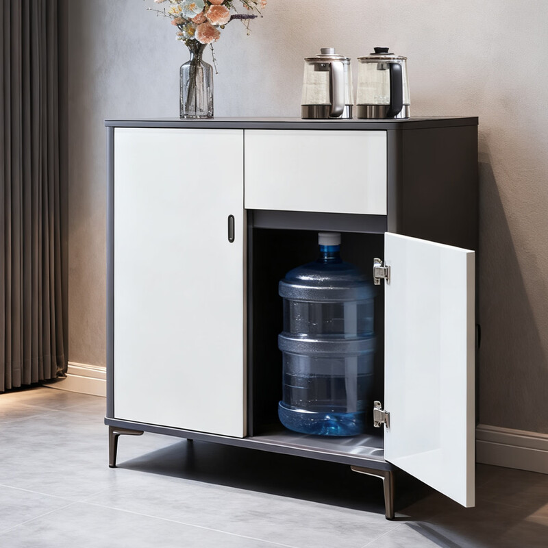 Zetian office use high-end smart tea bar machine all-in-one cabinet health-preserving tea making with large refrigerator refrigeration and freezing home dining side cabinet SM-DP-01-two-door refrigerator tea bar machine-cream white instant refrigeration type