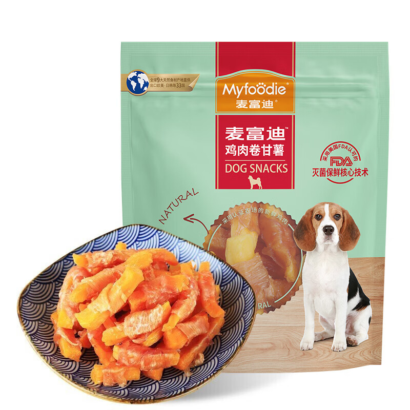 McFoodie Dog Snacks Luxurious and Nutritious Chicken Rolls and Sweet Potato 400g Adult Puppy Molar Training Reward Satisfying Pet Snacks