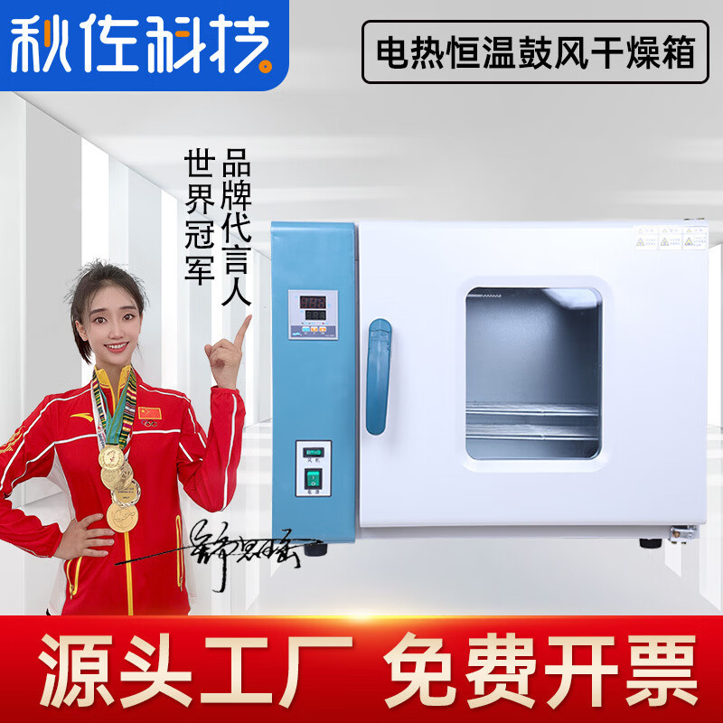 Qiuzo Technology Electric Heating Constant Temperature Blast Drying Oven Laboratory Drying Oven High Temperature Oven Small Industrial Heating Box 80*80*100 Stainless Steel Liner with Blast