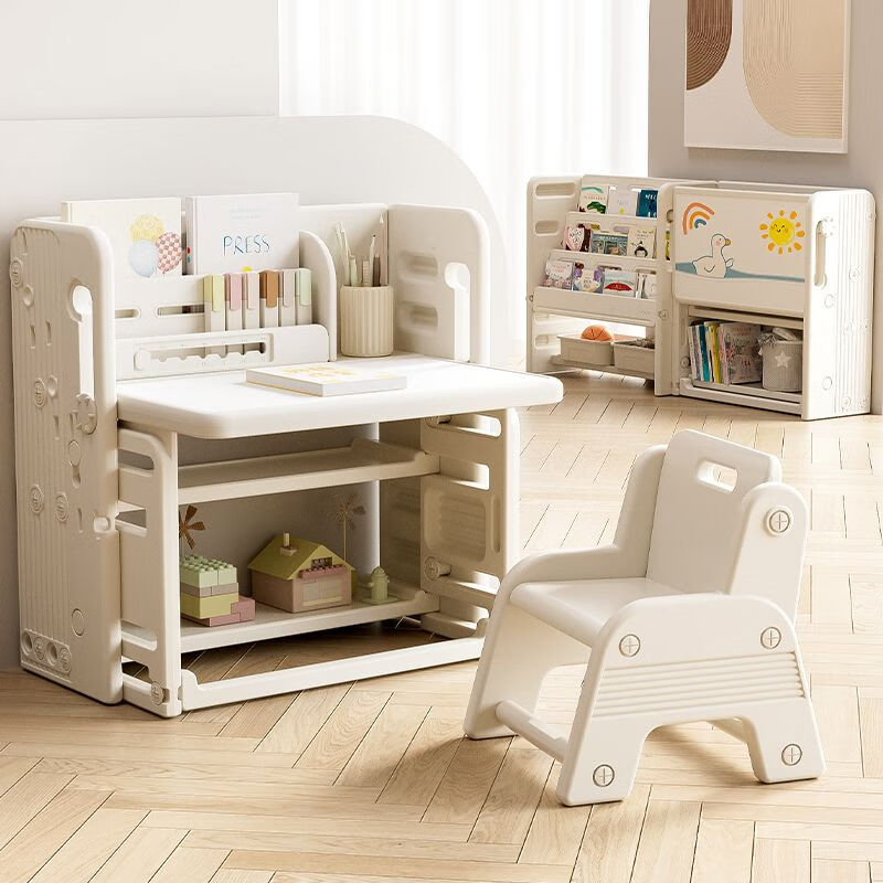 Hongxinglong Children's Learning Table and Chair Multifunctional Erasable Drawing Board Desk Baby Toy Table Writing Toddler Early Education Enlightenment Table Foldable Multifunctional Learning Table Drawing + Chair