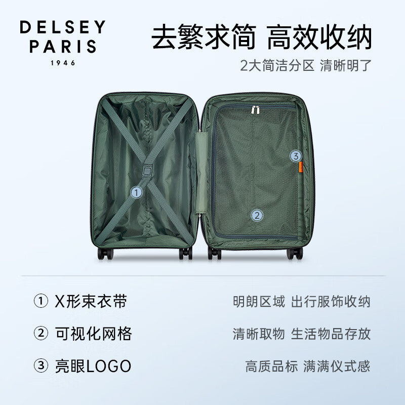 DELSEY Trolley Case French Ambassador Suitcase 20 Inch Carry-on Case SECURITECH Password Suitcase