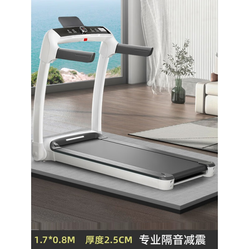 OEING treadmill soundproof shock-absorbing mat floor mute home floor mat shock-proof special rubber mat thickening spinning mat whole sheet extra thick 180*85*4.0 black gray sound insulation