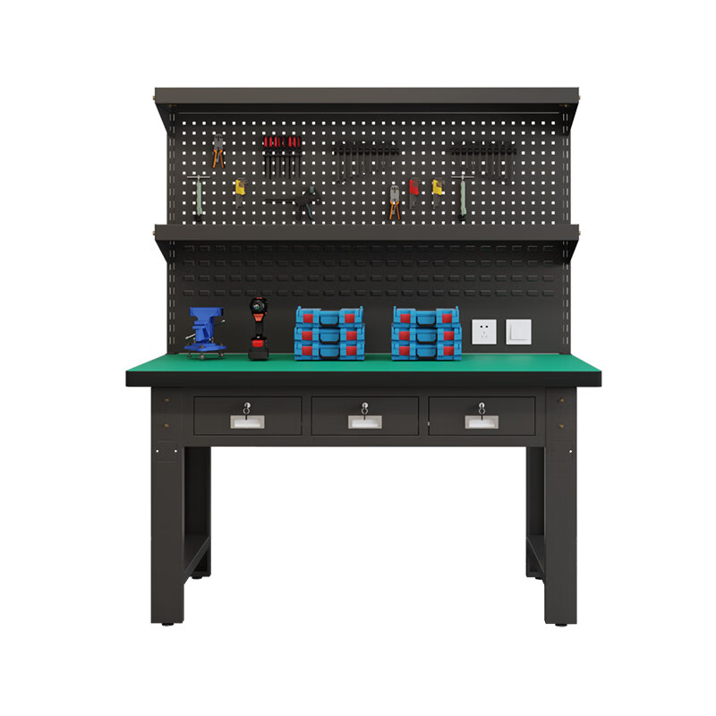 Xingyun anti-static heavy-duty workbench, bench, industrial workshop, factory assembly line tool table, multi-functional maintenance tool table, experimental operating table - 2.1 meters flat, three-drawn and double-hanging board