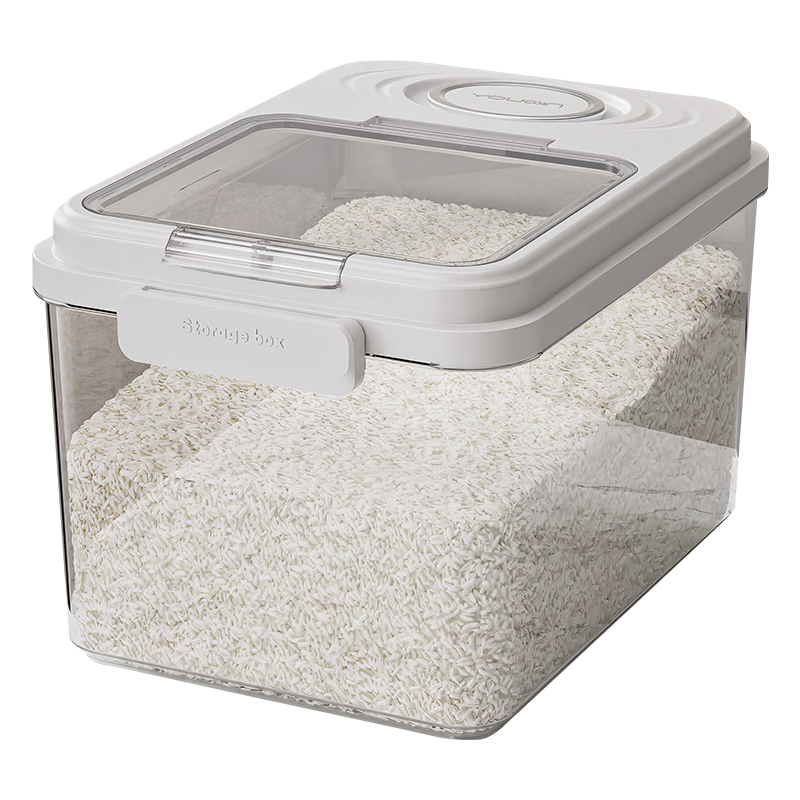 YOUQIN rice bucket sealed household insect-proof and moisture-proof rice box 2024 new rice storage box rice cylinder flour storage tank magnetic opening lid rice bucket-20 catties (comes with measuring cup