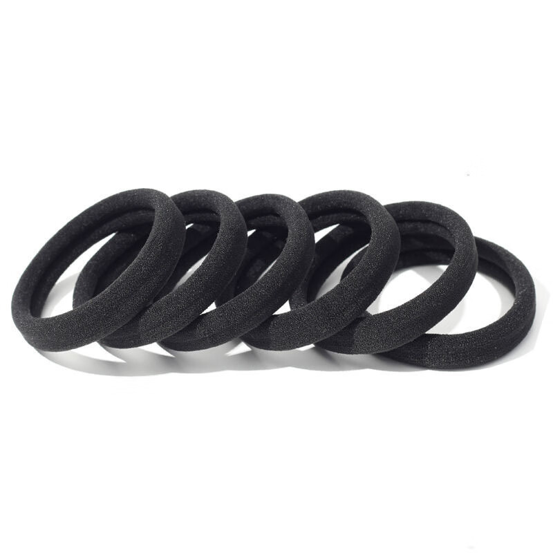 Baicuilai black hair rope seamless hair ring head rope 30 nylon high-elastic rubber bands hair leather case women's high-end sense
