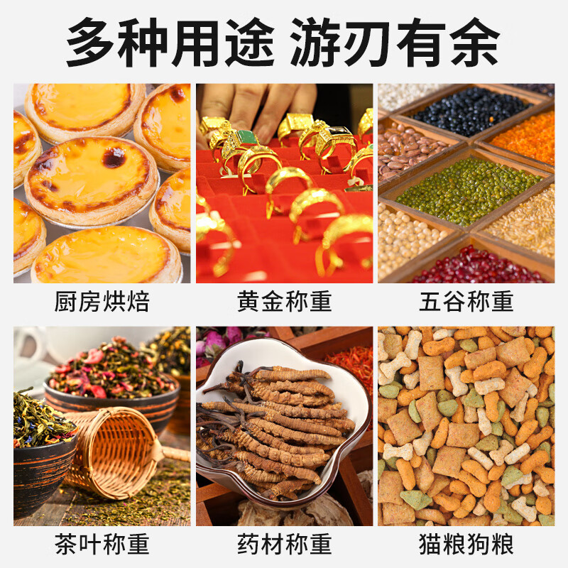 Demin kitchen scale electronic scale 10kg household small Chinese herbal medicine gram weighing high-precision baking scale food gram weight