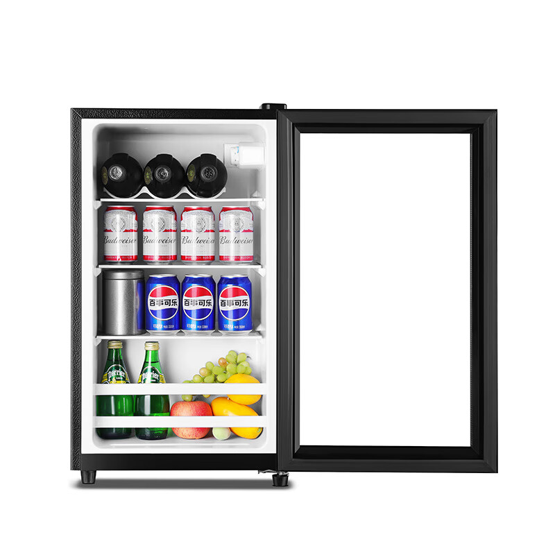 Royalstar ice bar refrigerator European style constant temperature wine cabinet hotel home living room refrigerator mini small single door office fresh display display sample tea beverage cabinet first class energy efficiency 98L full refrigeration + white light + wine rack