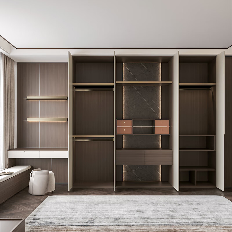 Lin's Home Whole House Customized Bedroom Wardrobe One Door to Top Master Bedroom Cloakroom Combination Storage Cabinet 1 Square Meter