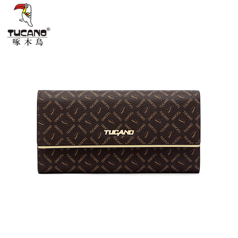 Woodpecker (TUCANO) 2026 new women's long wallet card holder two-in-one high-end niche design New Year's Day birthday gift brown long wallet
