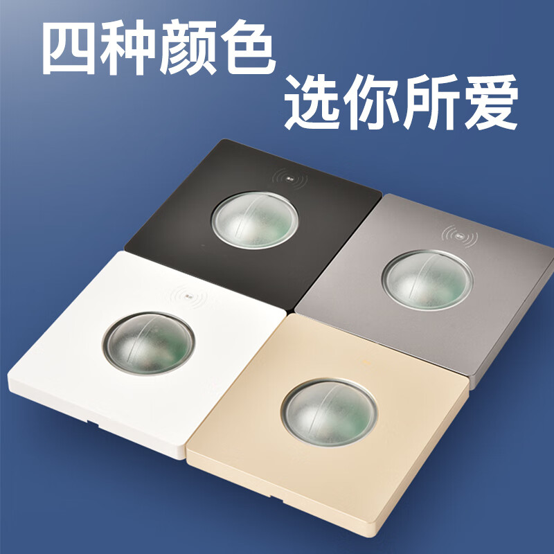 Type 86 delay distance light-controlled adjustable microwave radar sensor 220v wall panel 2-wire induction switch 200 watt 220V 2-wire elephant white