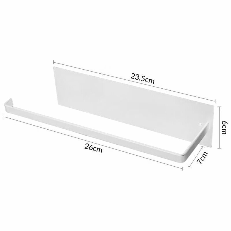 Baijie kitchen paper rack storage rack hanging rack paper holder paper towel rack punch-free plastic wrap rack roll paper rack white