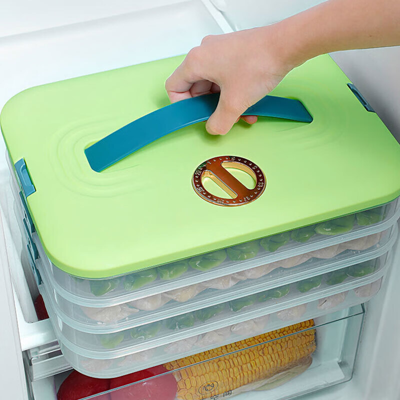 Chunshao multifunctional dumpling box multi-layer frozen dumpling box enlarged storage box refrigerator crisper frozen dumpling wonton box 1 cover 4 layers