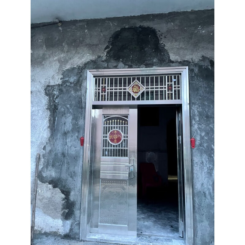 Qilicai customized 304 thickened stainless steel door double-open stainless steel security door entrance flat door villa door home door ordinary thickened stainless steel
