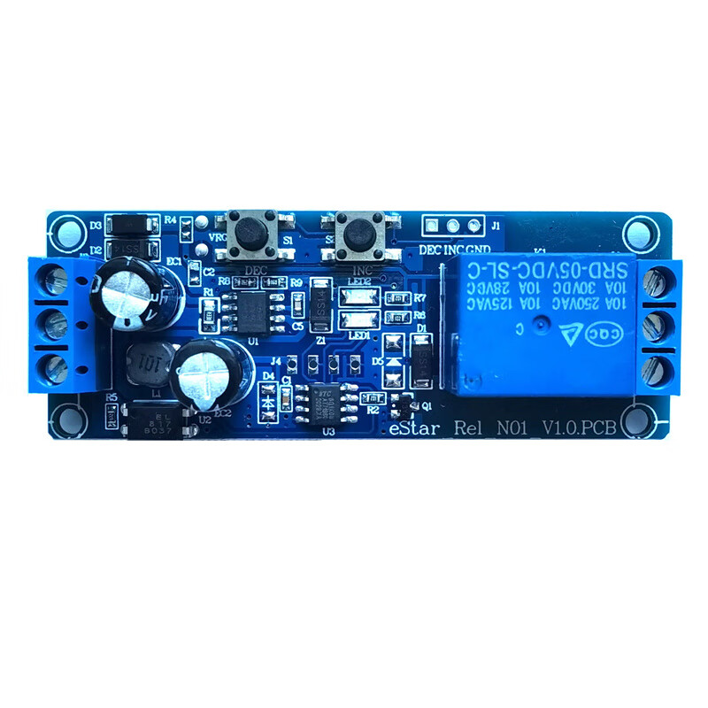 Ouhuayuan 1-way delay timing relay module, power-off cycle inching self-locking, on-off time, adjustable wide voltage DC12V