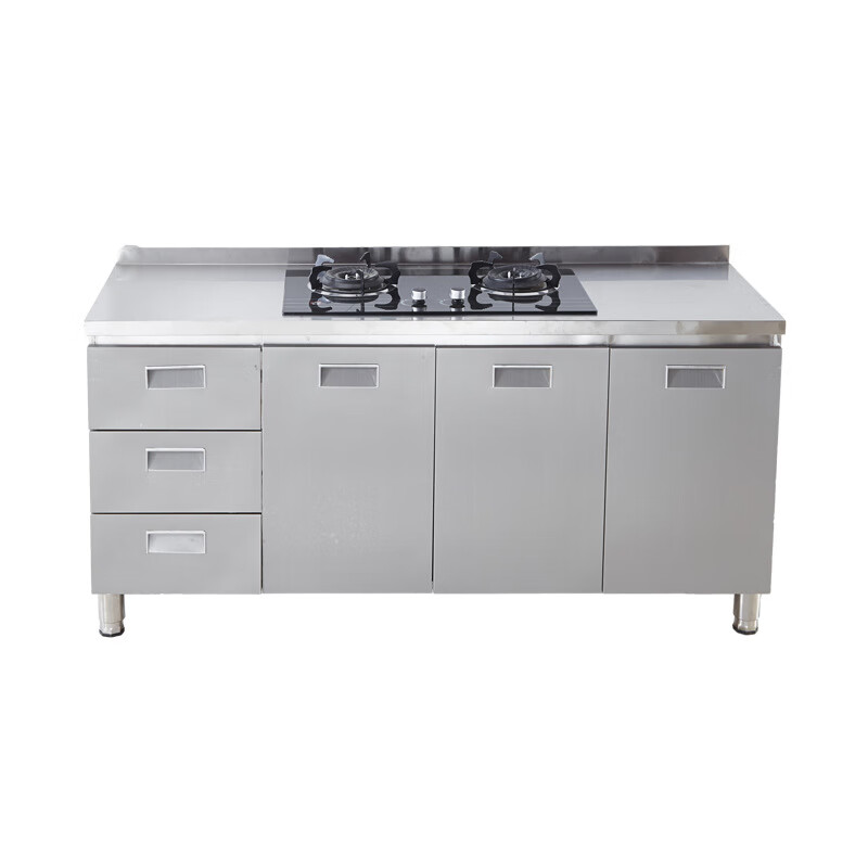 PORITIN 2025 new 304 overall stainless steel kitchen cabinet stove storage cupboard household small apartment cabinet 80cm flat 304 thickened