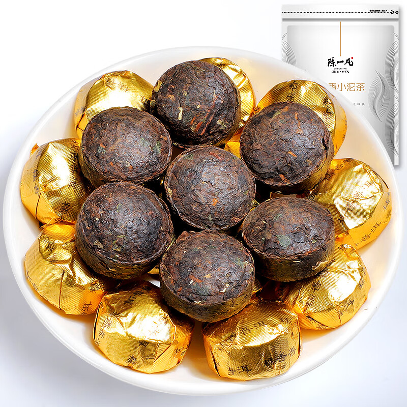 Chen Yifan glutinous fragrant Pu'er Xiaotuo tea 500g glutinous rice fragrant tea Pu'er ripe tea Yunnan Menghai mini tea cake bag