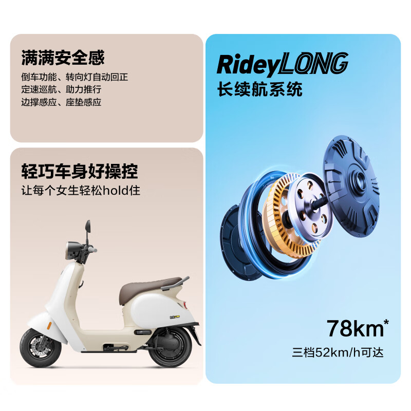 Ninebot electric Q85c electric motorcycle, smart long-range electric motorcycle, pick up in store, choose color in store