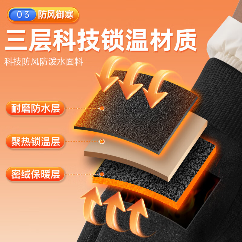 XTEP Cycling Gloves Warm and Velvet Winter Electric Vehicle Cold Windproof Gloves for Men and Women Touch Screen Running Skiing Outdoor Antifreeze