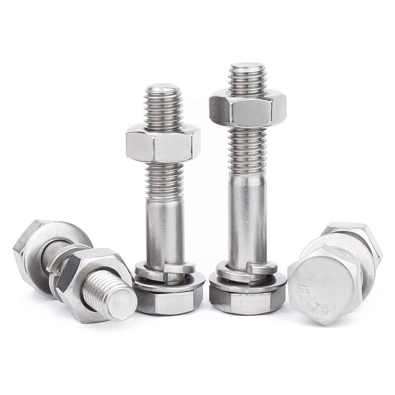 Jinchao 304 stainless steel half-thread external hexagonal bolt and nut set complete extended screw rod M6M8M10-M24 M14*160 (1 set)
